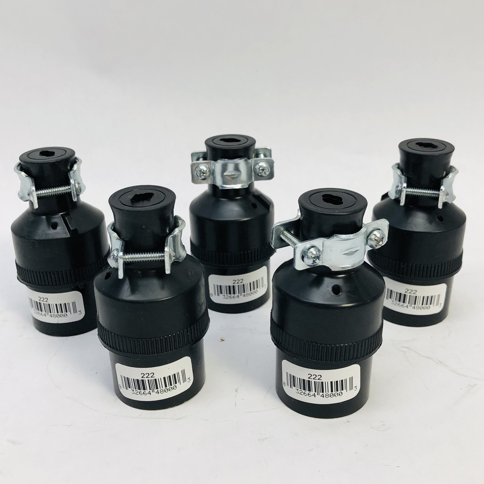 LOT OF 5 EATON #222 BLACK RUBBER FEMALE CORD CONNECTOR 15A-125V