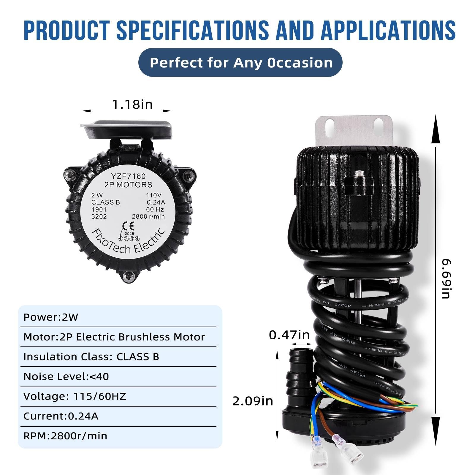 YSP2PJDVF1 Commercial Ice Maker Water Pump | Quiet 110V 2W Matte Black