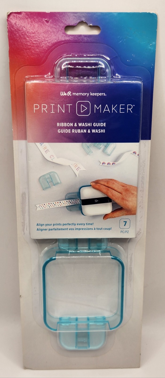 NEW We R Memory Keepers Print Maker 12"Alignment Guide + Ribbon And Washi Guide
