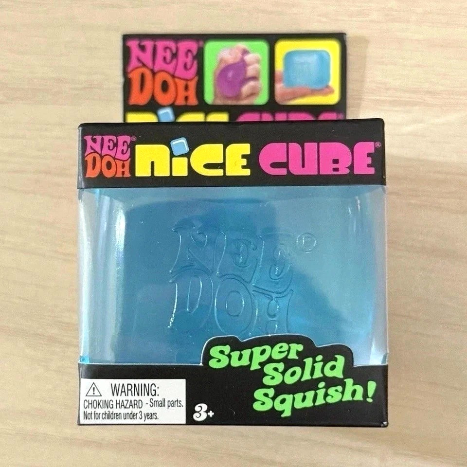 Nee Doh Nice Cube - Super Solid Squish! (Blue) - Brand New-Free Shipping USA