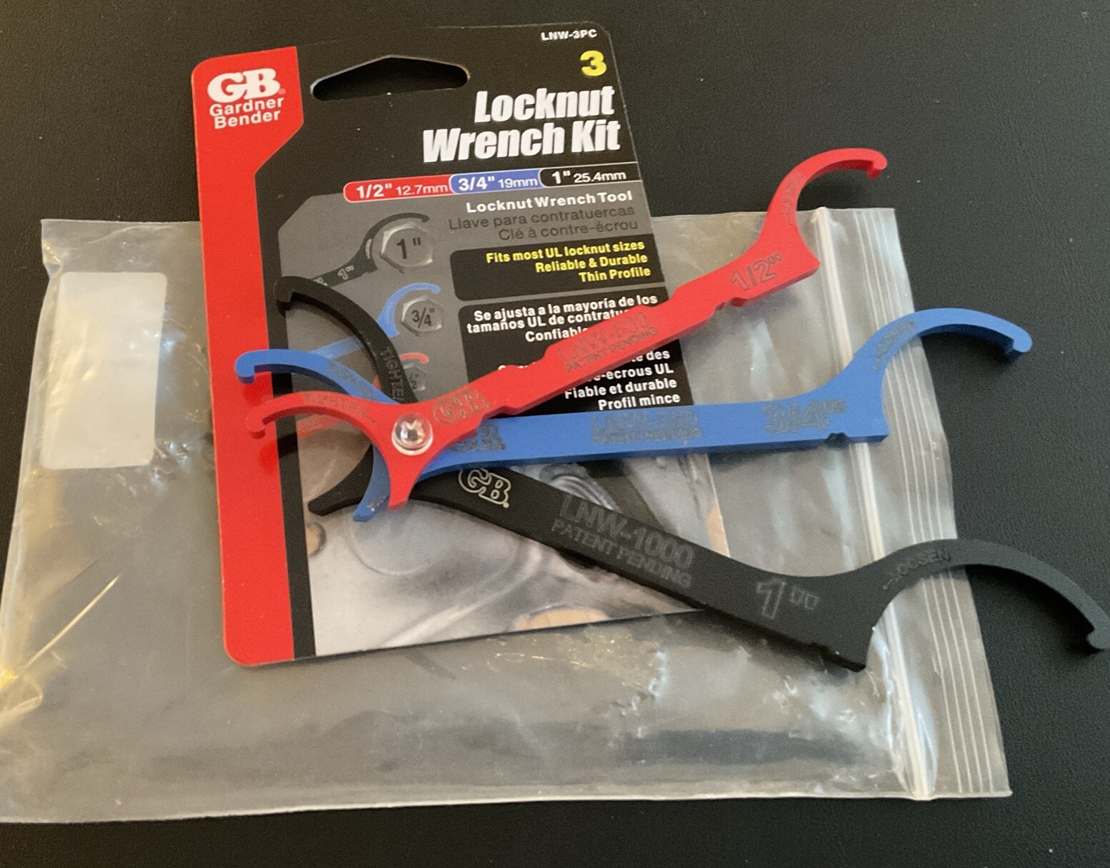 3 Piece NIP Gardner Bender LNW-3PC LNW locknut wrench, Assorted Sizes , Styles