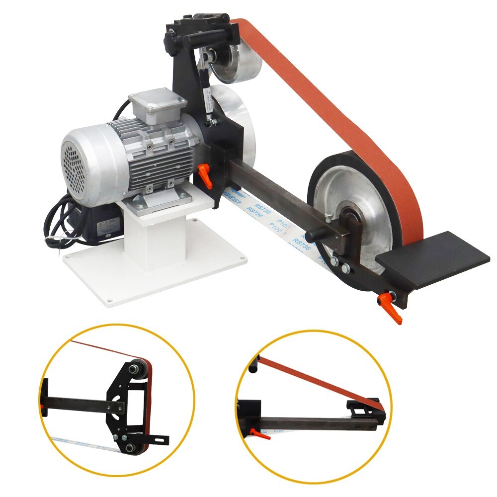 71" Belt Sander Grinding Machine Industrial Polisher with 3 Sets Grinding Wheels