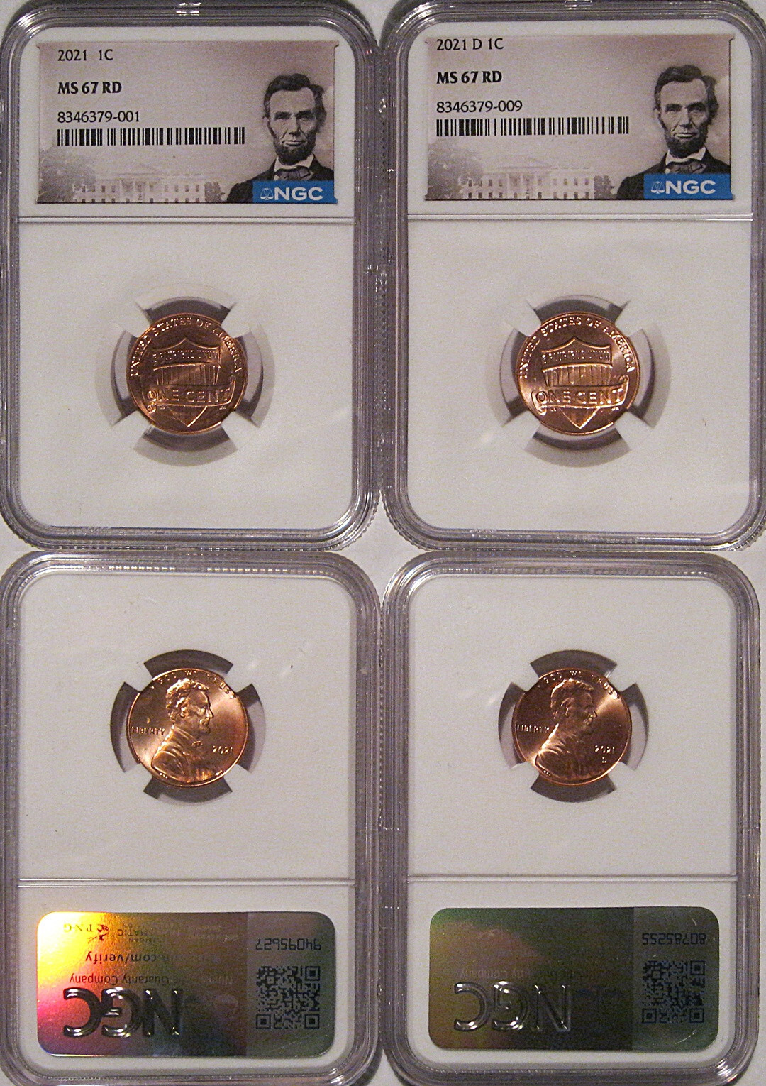 2021 P & D Lincoln SHIELD Cent 2 Coin Set  1c NGC MS 67 RD