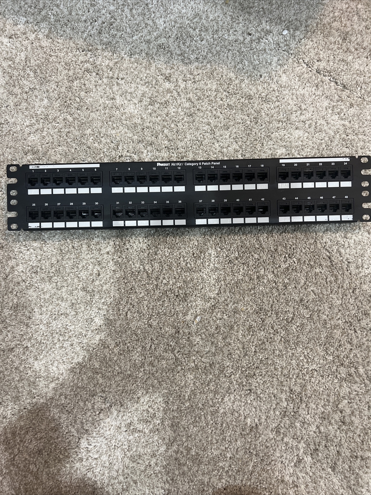 Panduit Dp48688tgy Patch Panel,Cat 6,Rack Mt,48 Port