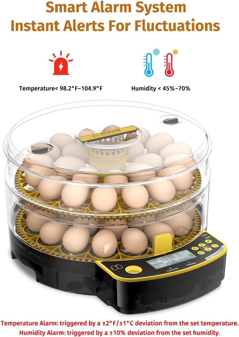 Egg Incubators for Hatching Eggs, Double-Layer 48 Egg Incubator with Temperature