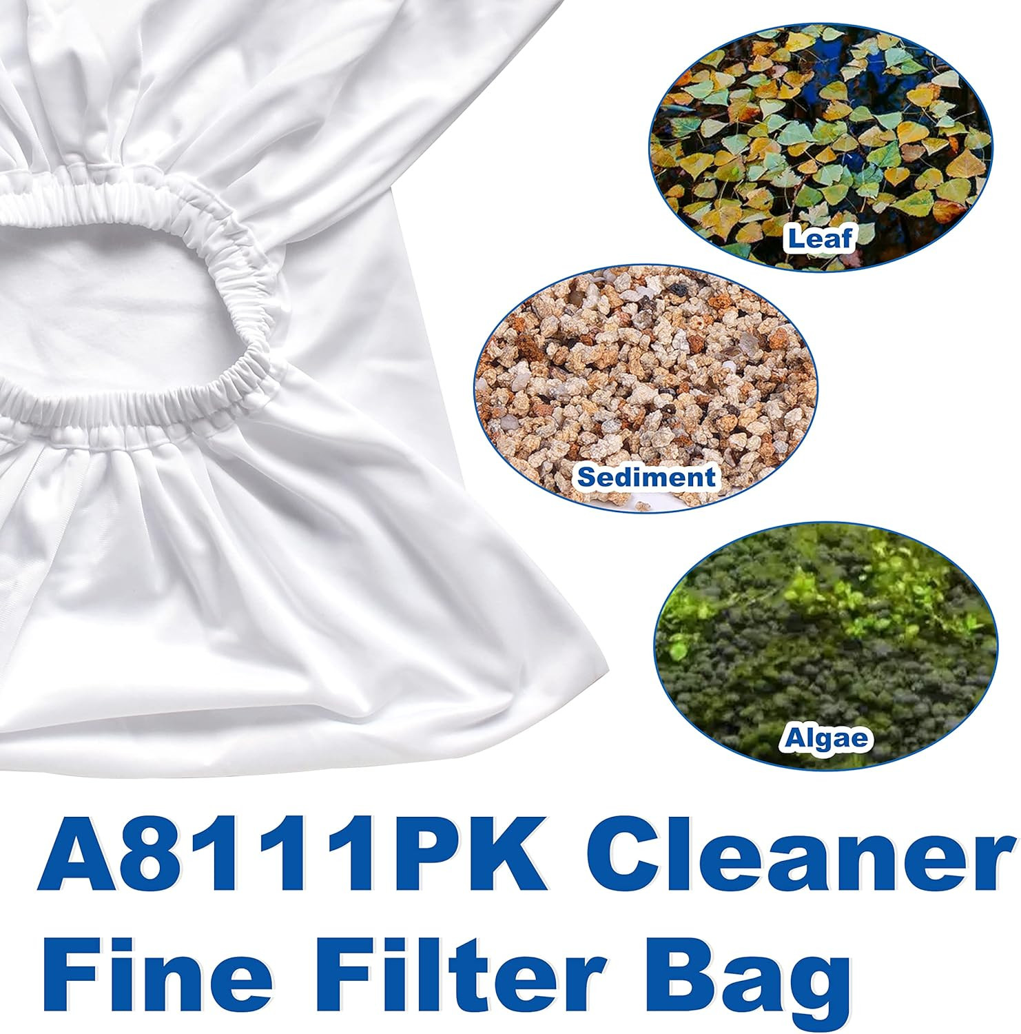 A8111PK/8111/8101 Pool Cleaner Fine Filter Bag Replacement for Aquabot Pool Clea