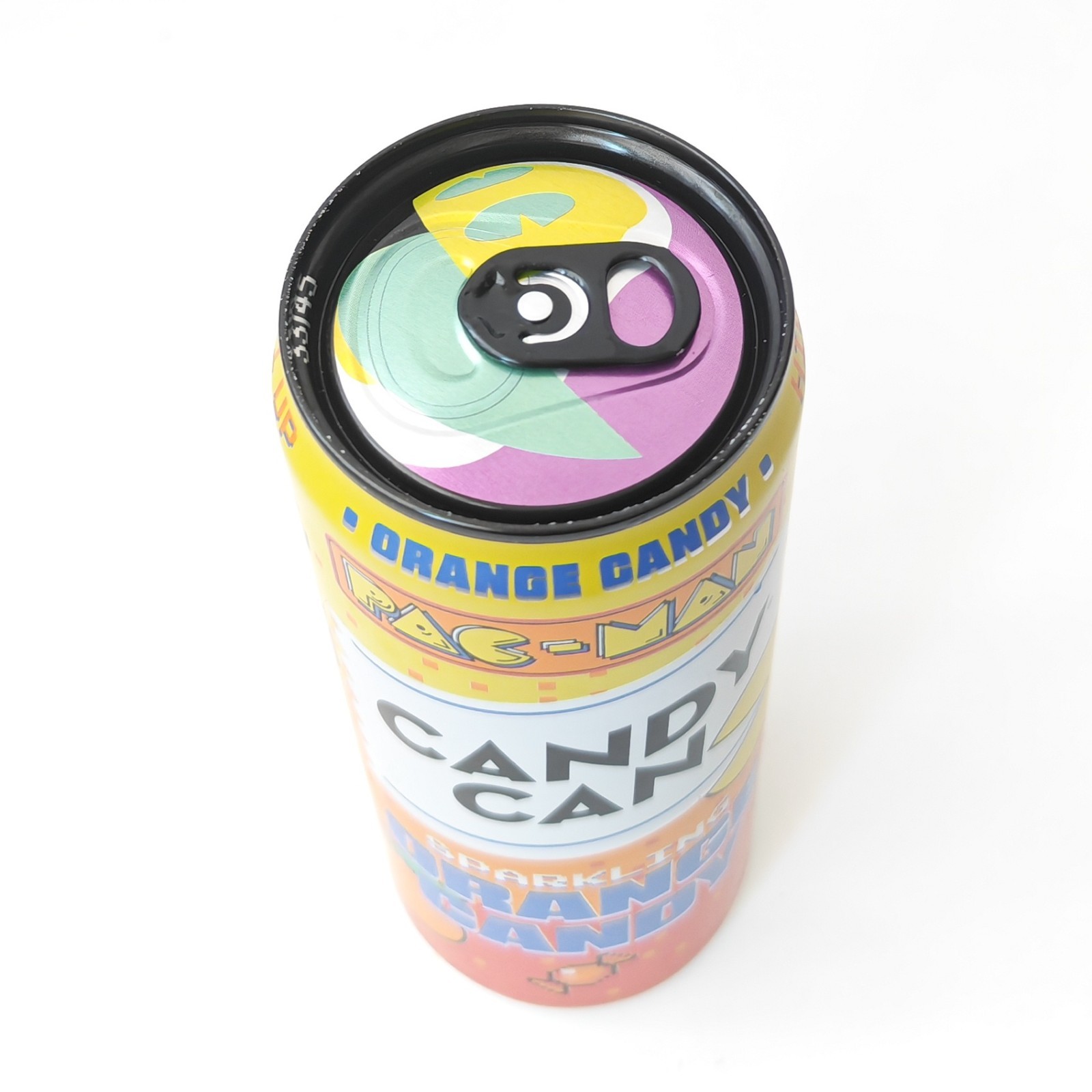Empty PAC-MAN Candy Can: Sparkling Orange Candy; 330 ml - BOTTOM - Version A