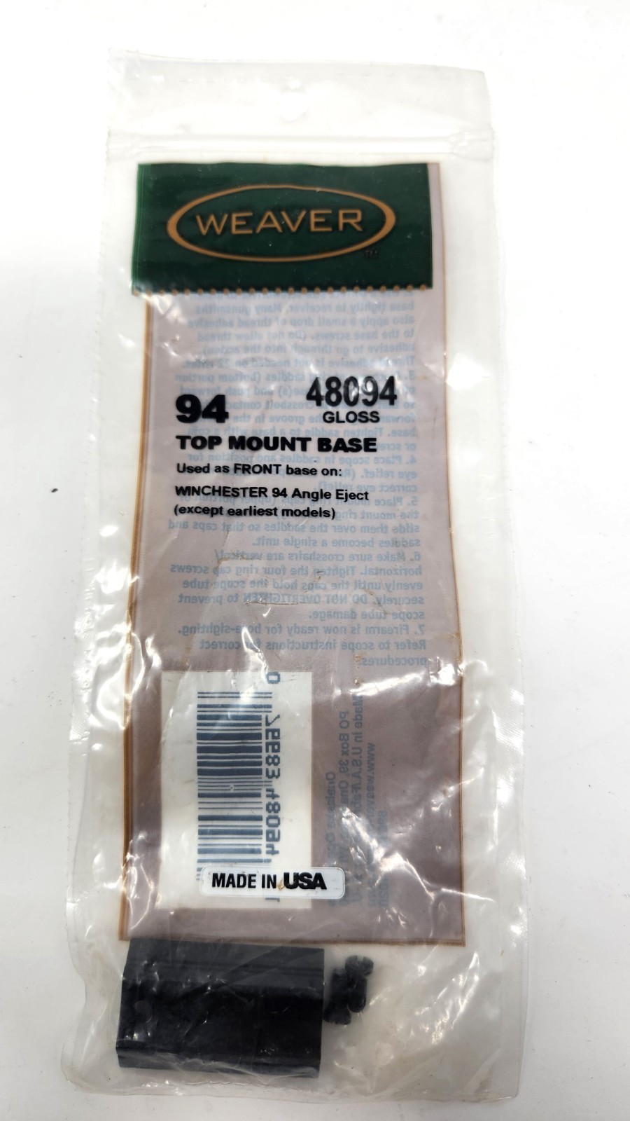New Weaver 94 48094 Gloss Scope Mount Base - Winchester 94