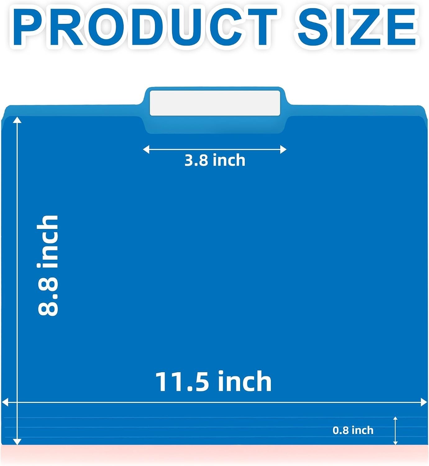 100 Pack Blue File Folders with 1/3-Cut Tabs - Durable Organization Solution