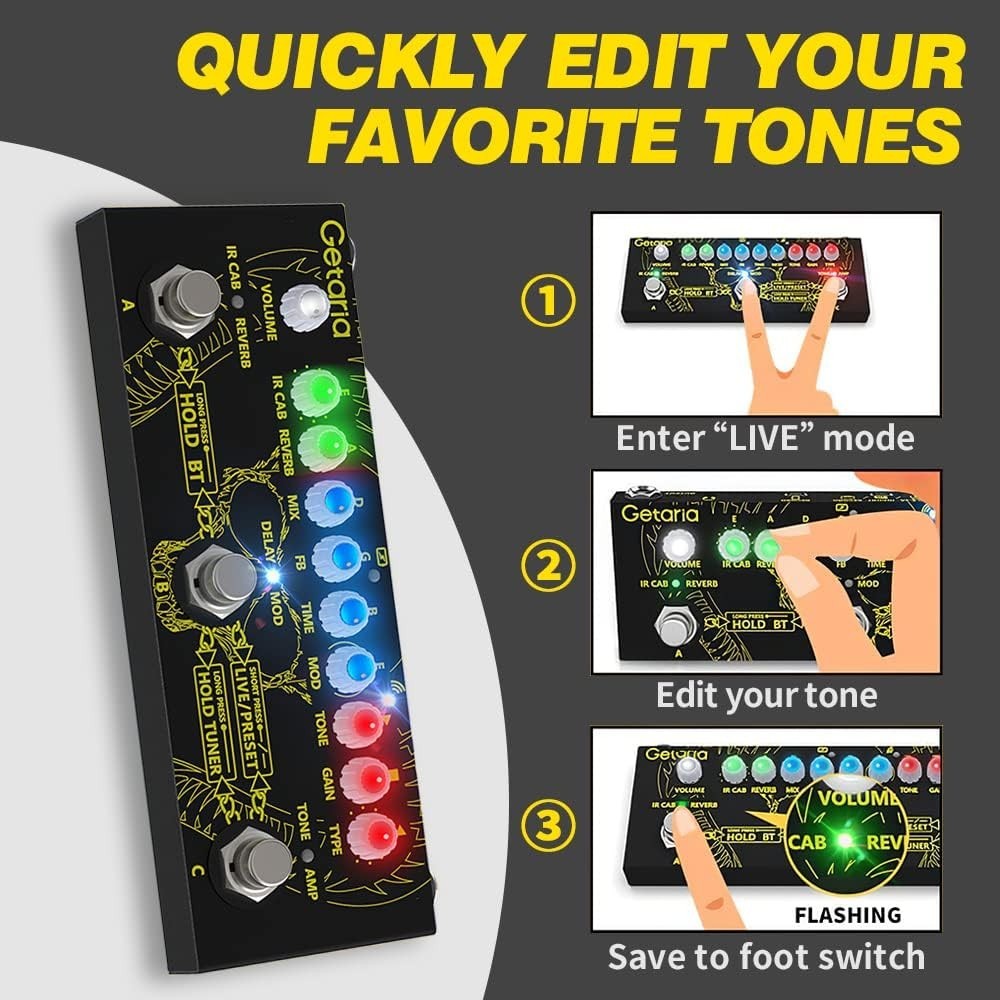 Professional Guitar Effects Processor - Wireless Playback & Compact Design