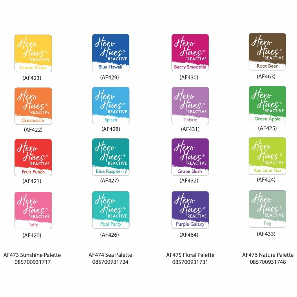 Hero Arts REACTIVE CUBE INK PADS- Set Bundle of ALL 4 PACKS 16 Colors (IN STOCK)