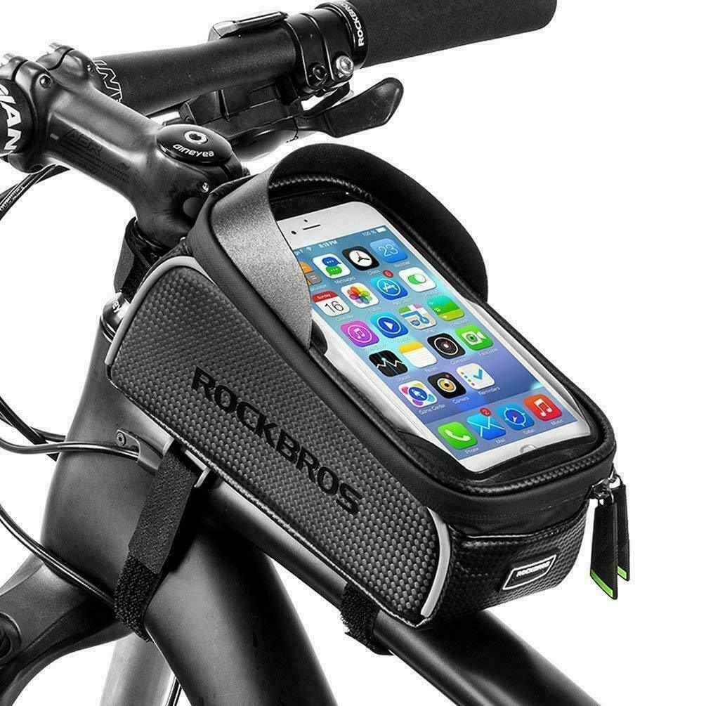 RockBros Frame Bag Cycling Waterproof Top Tube Bag Touch Screen Phone 6.5"