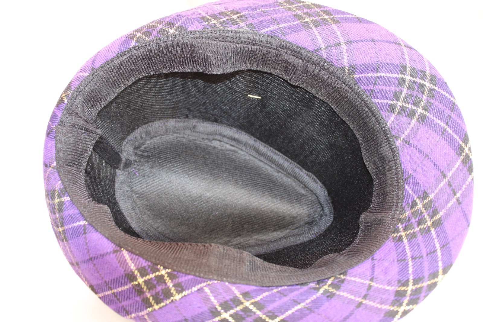 Plaid Purple & Gold Mardi Gras Felt Hat OCFM LNC