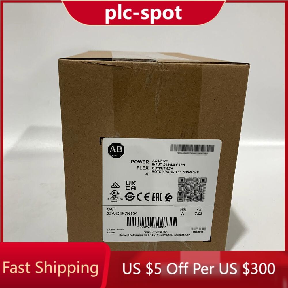 NEW Allen-Bradley 22A-D8P7N104 AB PowerFlex 4 3.7 kW (5 Hp) AC Drive US Free Tax