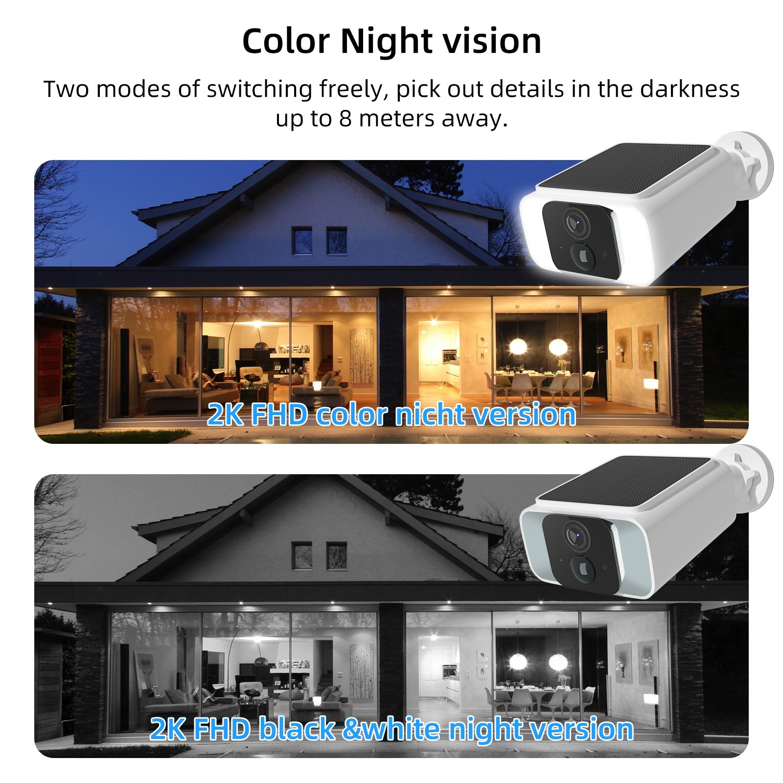 5G WiFi Security Cameras Wireless Outdoor with Integrated Solar Panel