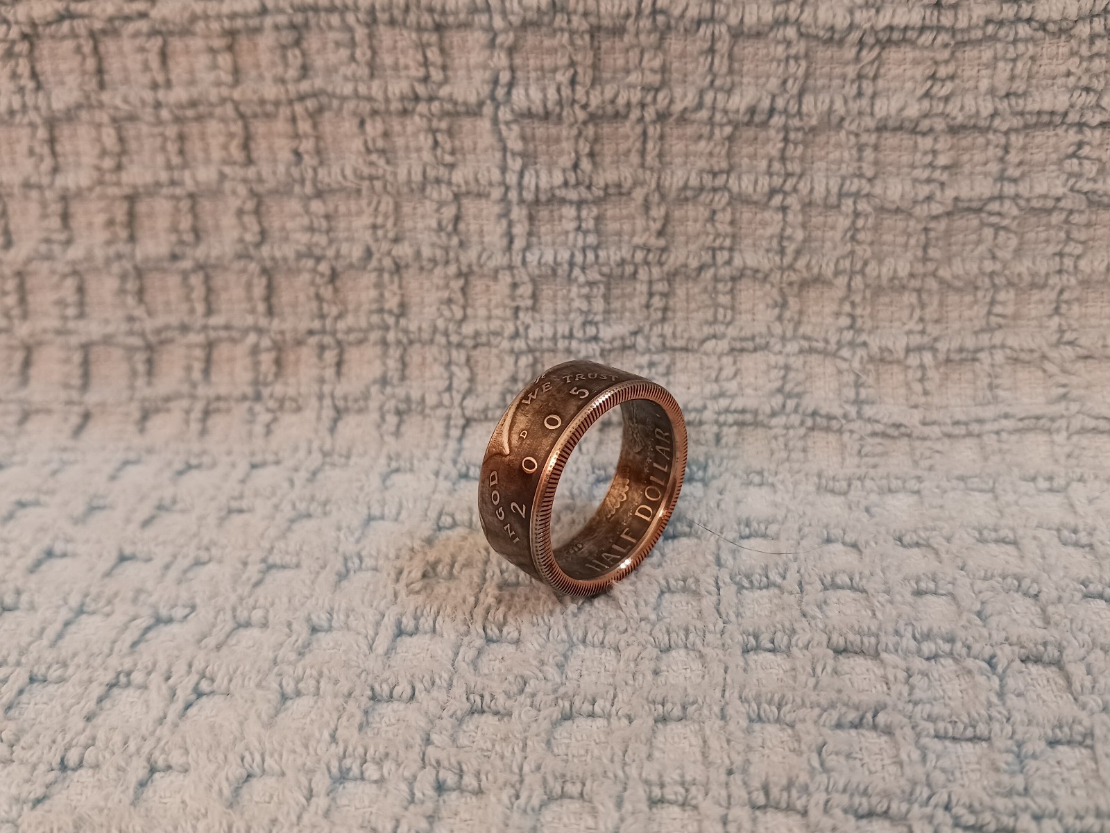 2005 Kennedy Half Dollars  size 11   coin ring  handmade mixed metals
