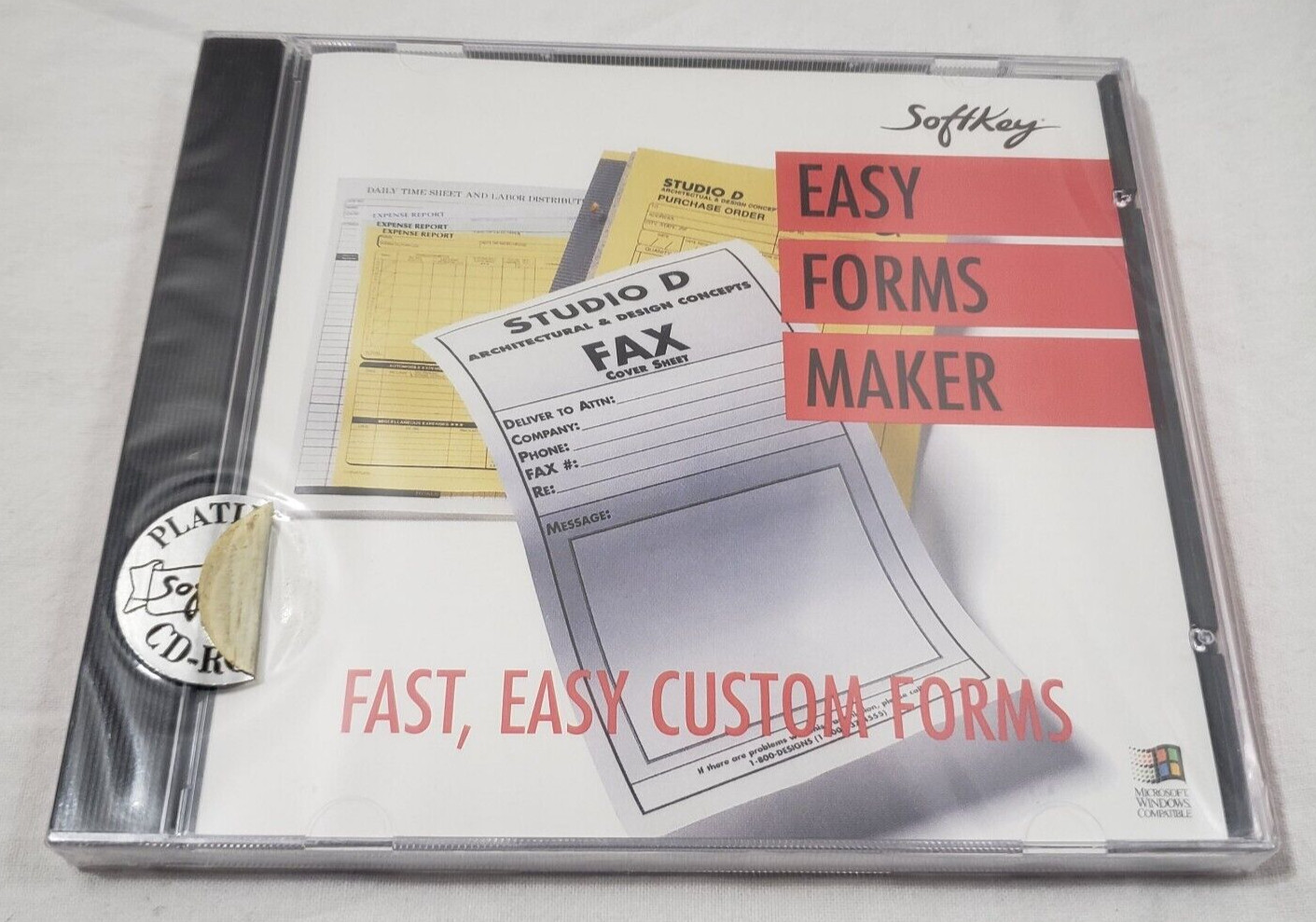 SoftKey Easy Forms Maker CD-Rom- fast, easy cutom forms-new/sealed
