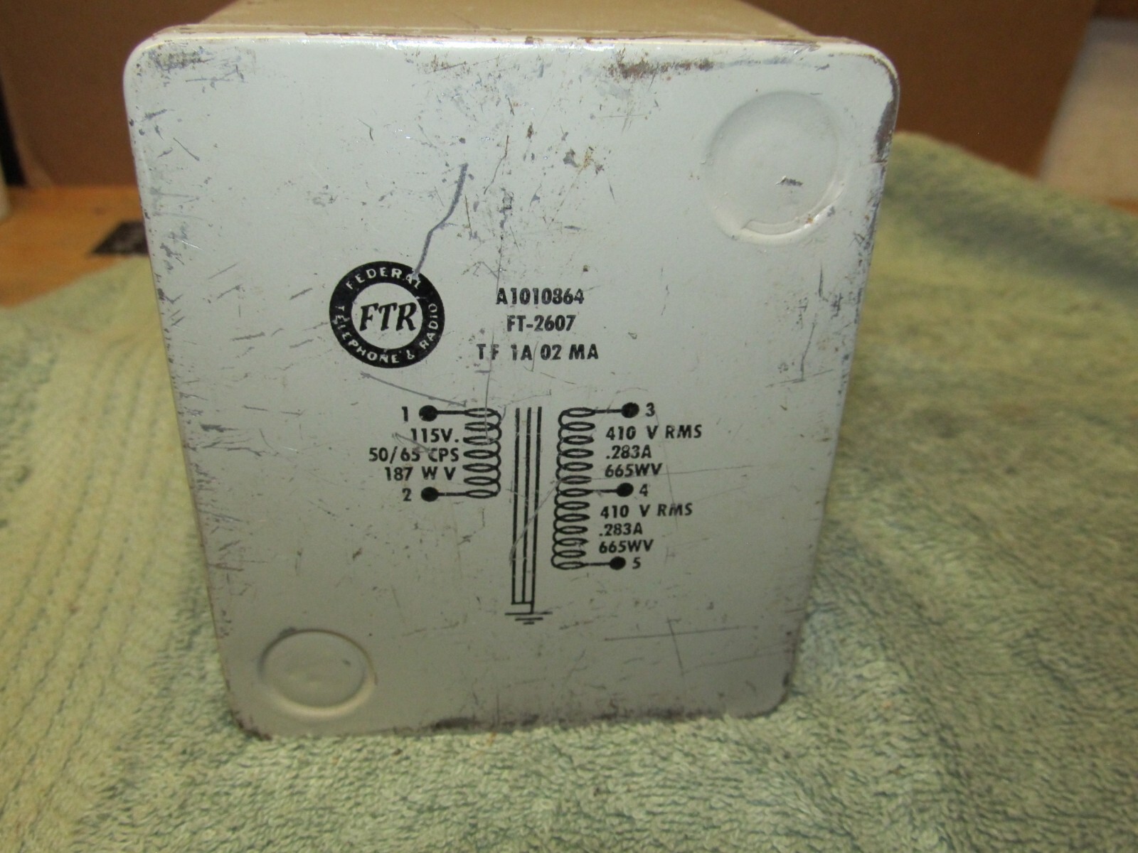 Vintage Federal Telephone A1010864 FT2607 Power Transformer 410 Volts x2