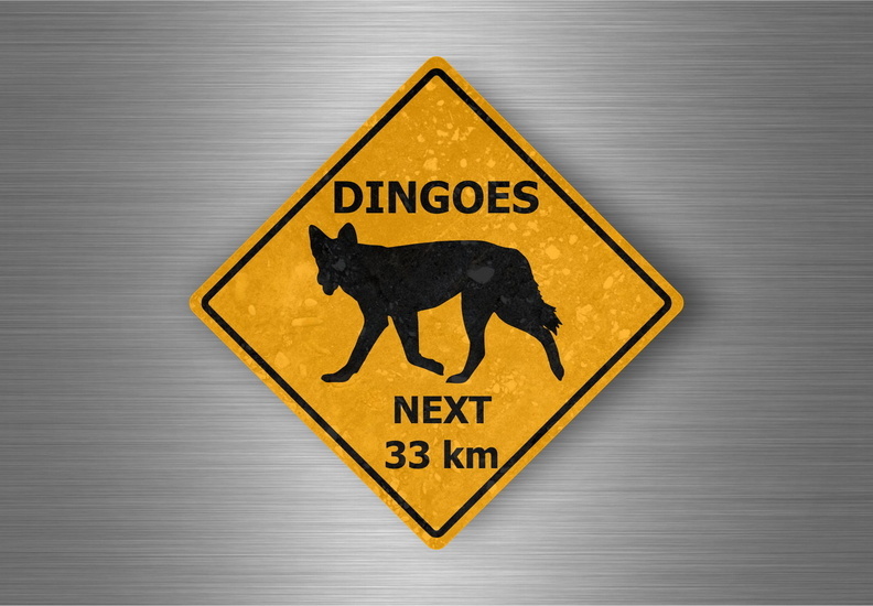 Sticker Car Motorcycle Sign Australia Attention DANGER Dingoes