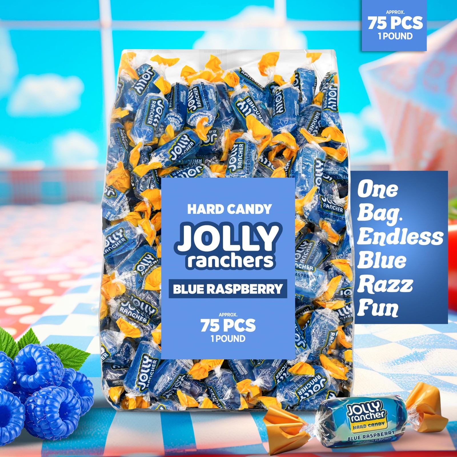 Blue Raspberry Jolly Ranchers Hard Candy – 14.81 cm x 4.29 x 19.41