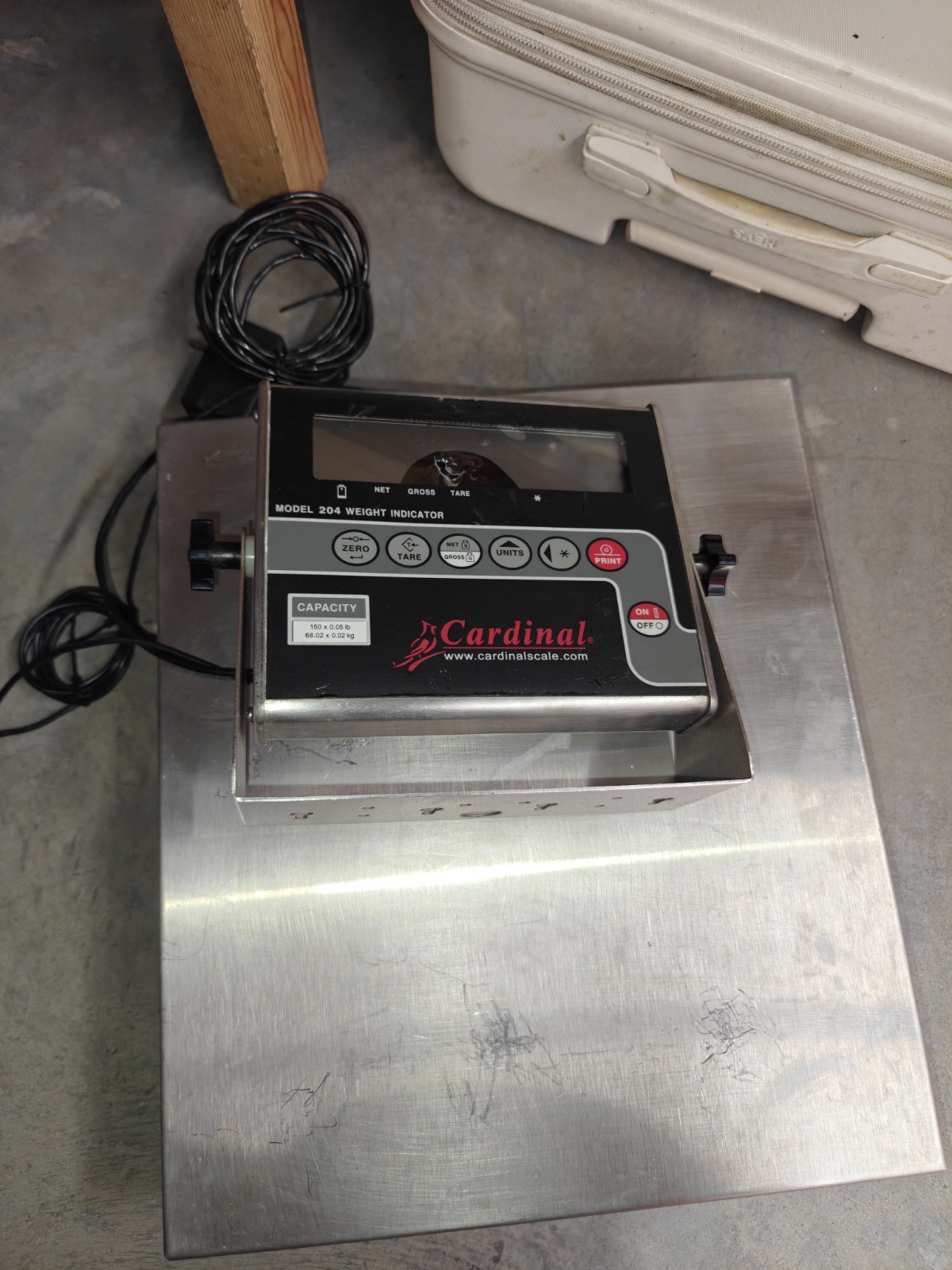 Cardinal Detecto 204 Digital Scale Indicator w/ Platform, Tare/Zero, Backlit