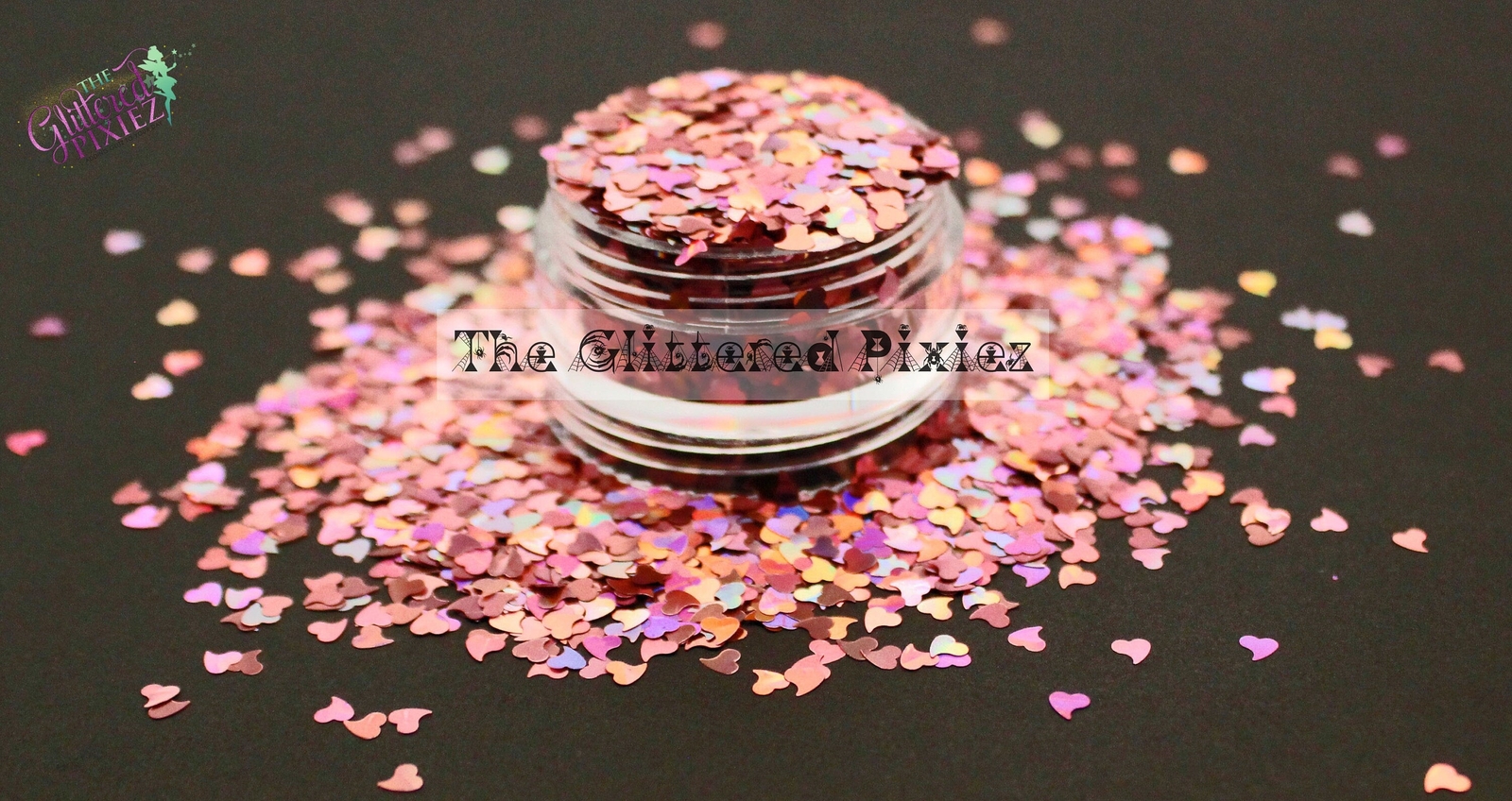CURVED HEART glitter in Holographic Puppet - Pixie Shapes!
