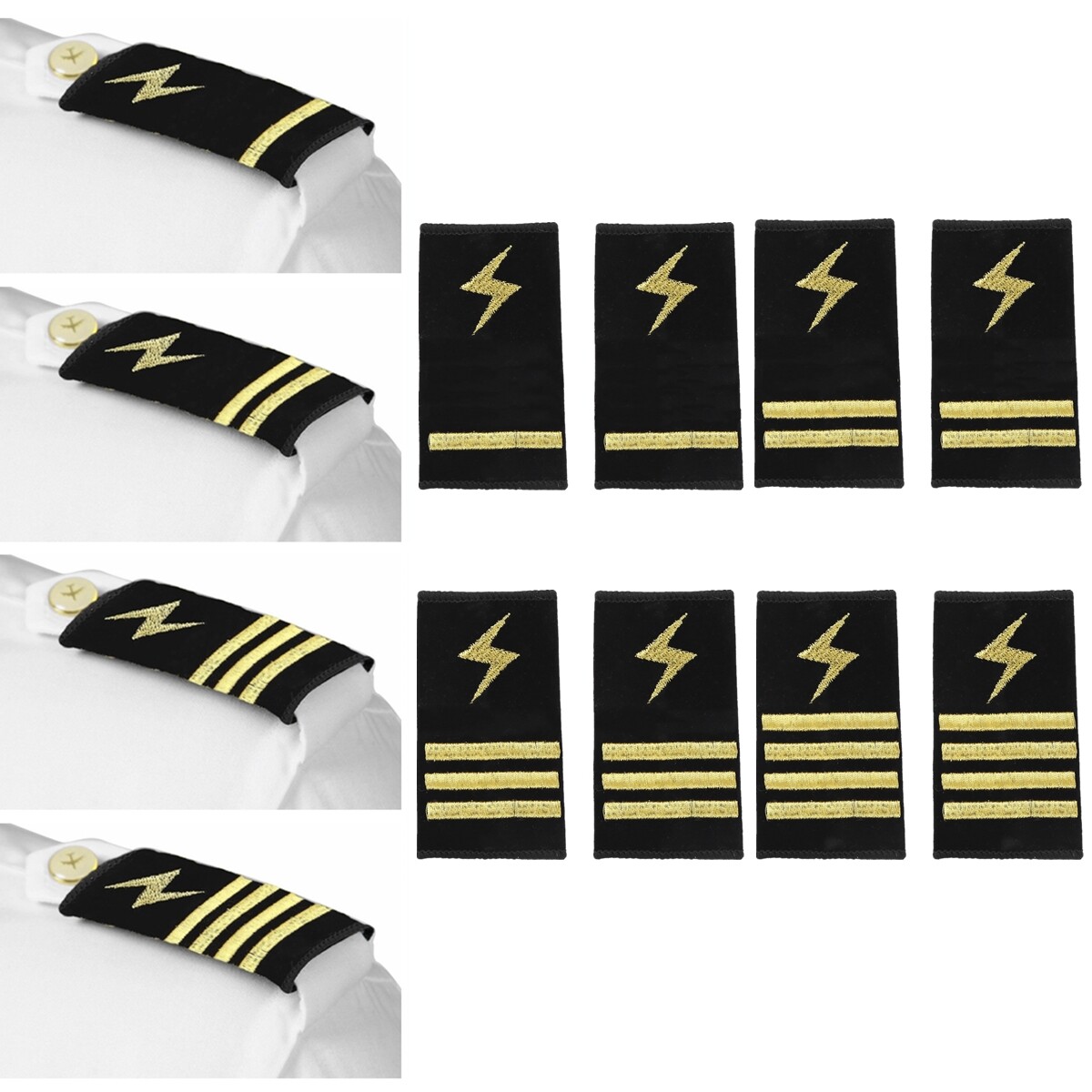 1 Pairs Professional Pilot Uniform Epaulets Pilot Epaulette Sliders