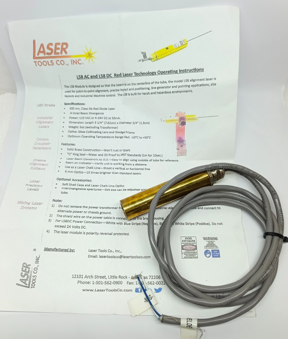 Laser Tools Co. L58DC Precision Concentric Alignment Laser Alignment System