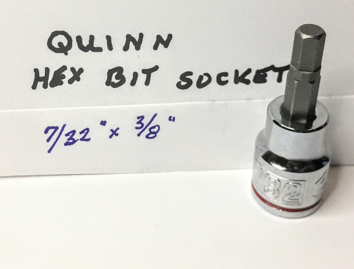 QUINN  7/32" x 3/8" Dr  Hex Bit Socket  -  Free USA Shipping