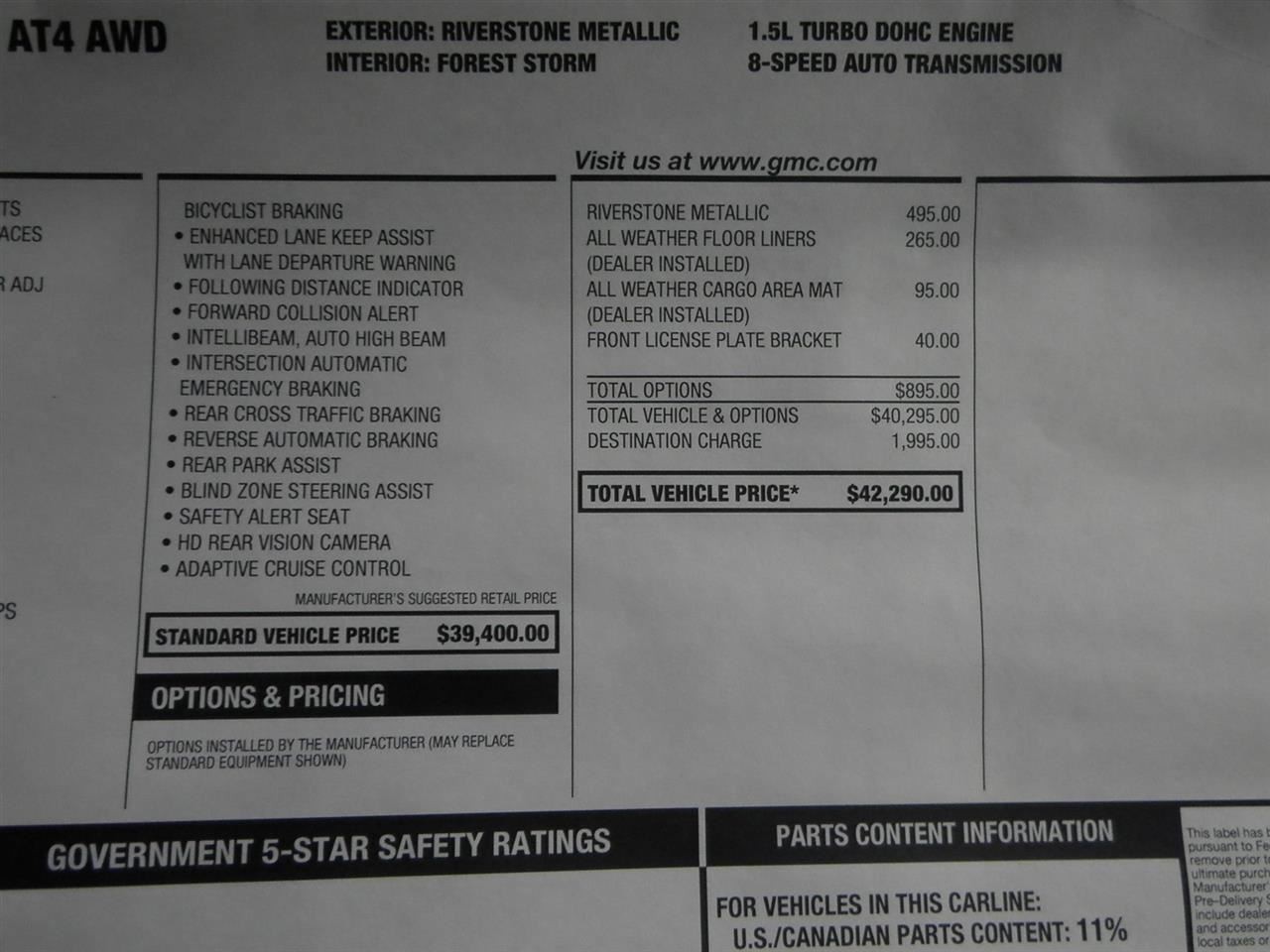 2026 Terrain AT4 Lower Air Shutter 26343401