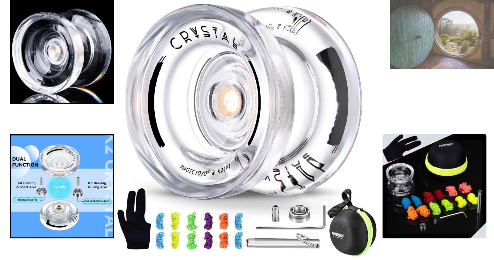 Professional K2 Crystal White Yo-Yo: Beginner Friendly with Extra Strings & Case