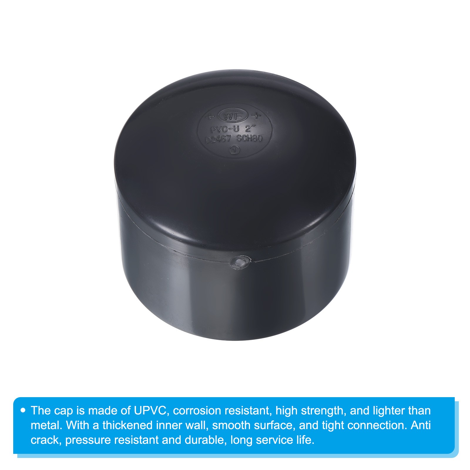 2" UPVC Pipe End Cap Fitting, Plug Socket Adapter Smooth Finish