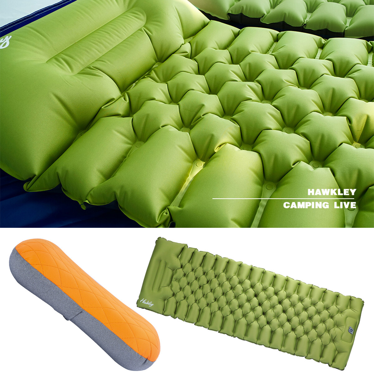 Portable Self-Inflating Cushion + Air Pillow Inflatable Cushion Camping Travel