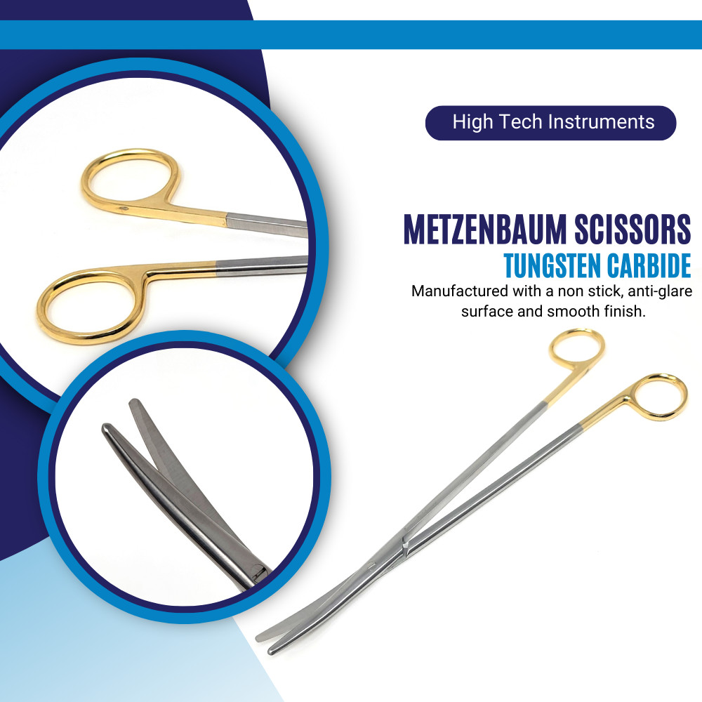 TC Metzenbaum Scissors Medical Surgical Shears 9" Tungsten Carbide Inserts - CRV