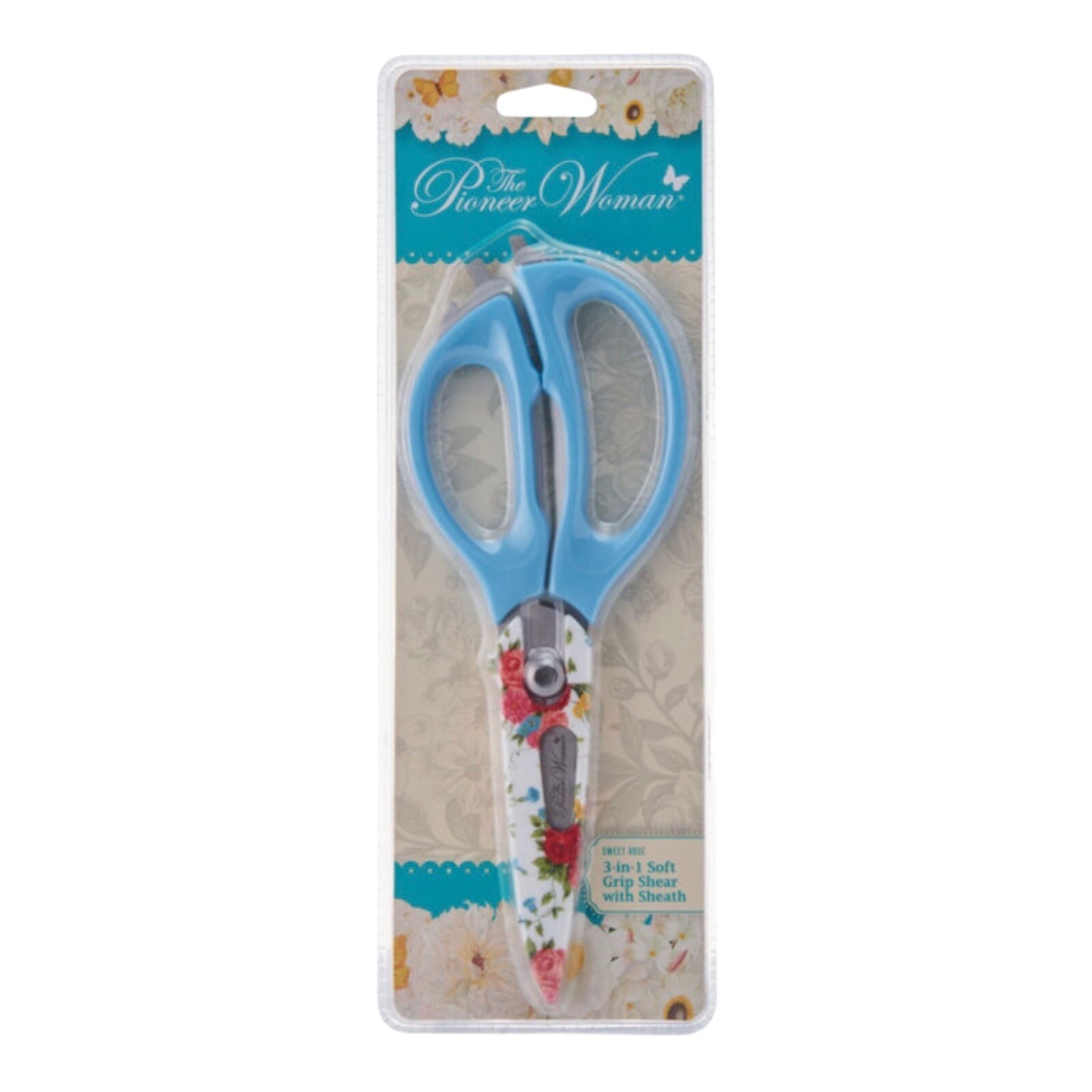 The Pioneer Woman Kitchen Shear Sheath Soft Grip Food Prep Utensil Sweet Rose
