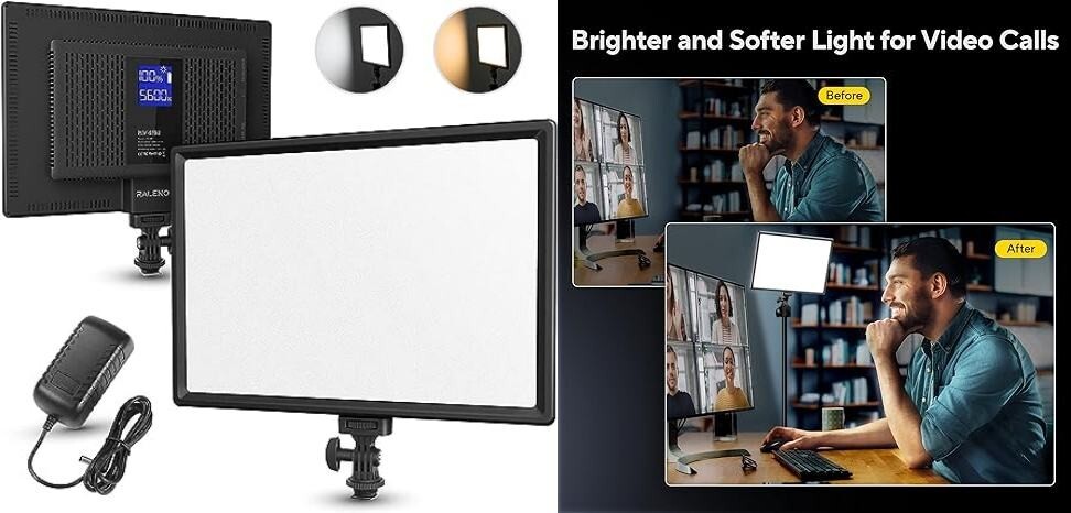Luz suave de vídeo LED de 19,5 W luz de estudio 650 Lux incorporada 2 * 4000 mAh