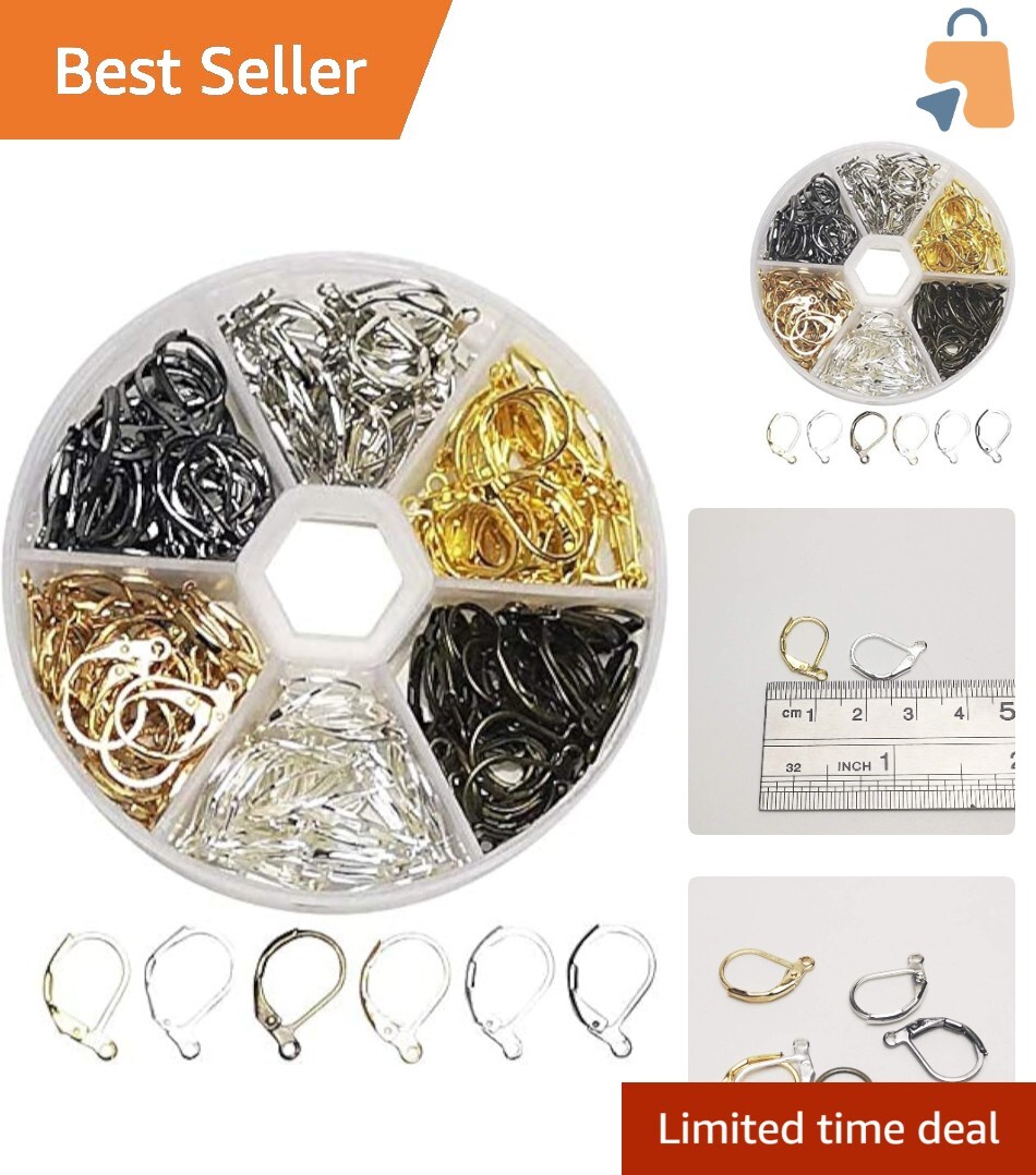 180 Piece Leverback Earring Set - Durable Alloy for Personalized Jewelry Designs