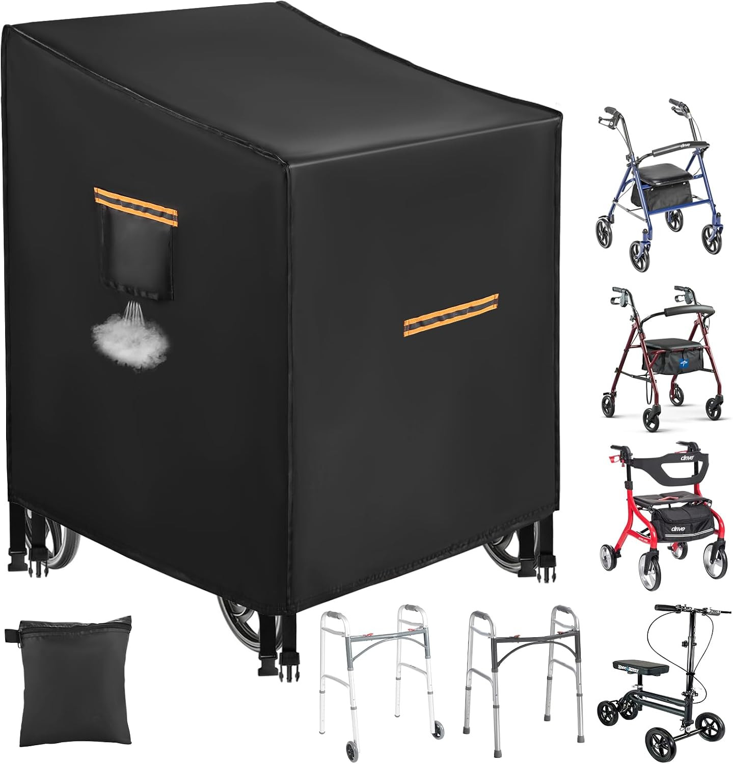 Rollator Walker Cover Waterproof Heavy Duty 420D for Seniors | Extra Thick Oxfor