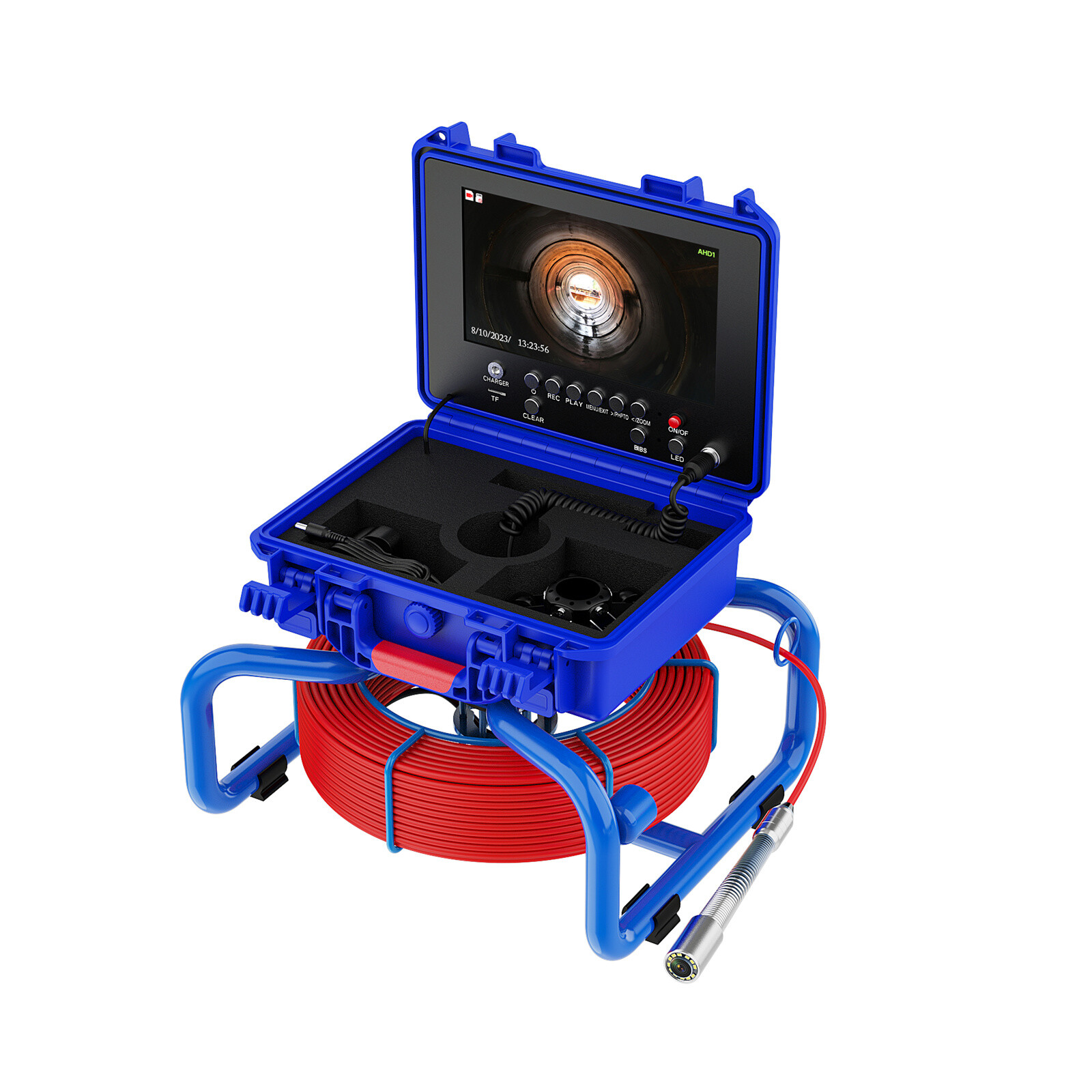 40M Sewer Camera 512hz Pipe Inspection Camera Self-leveling 9" Meter Counter DVR