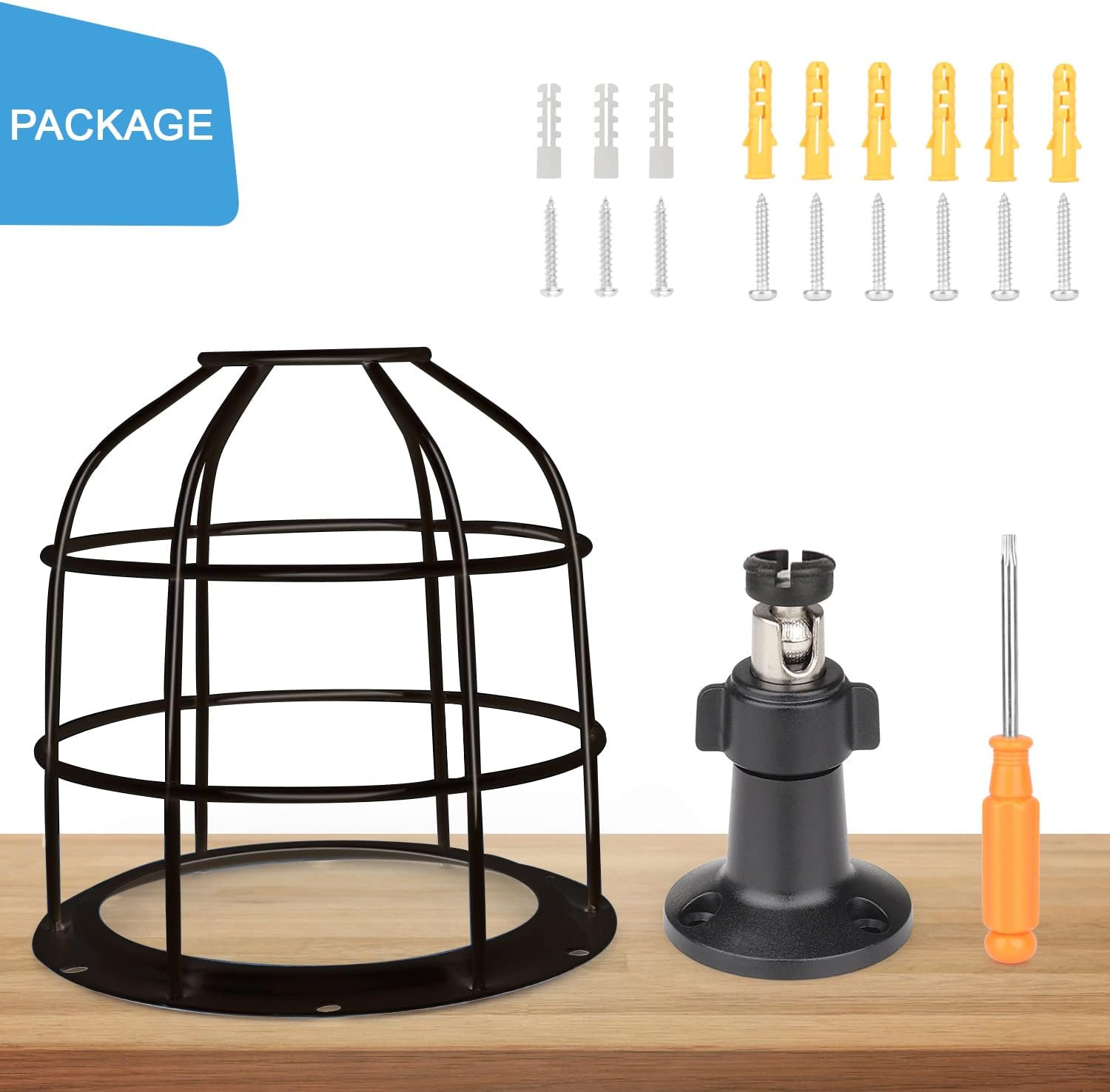 Anti-Theft Security Camera Mount Cage & Wall Mount Bracket, 360° Adjustable
