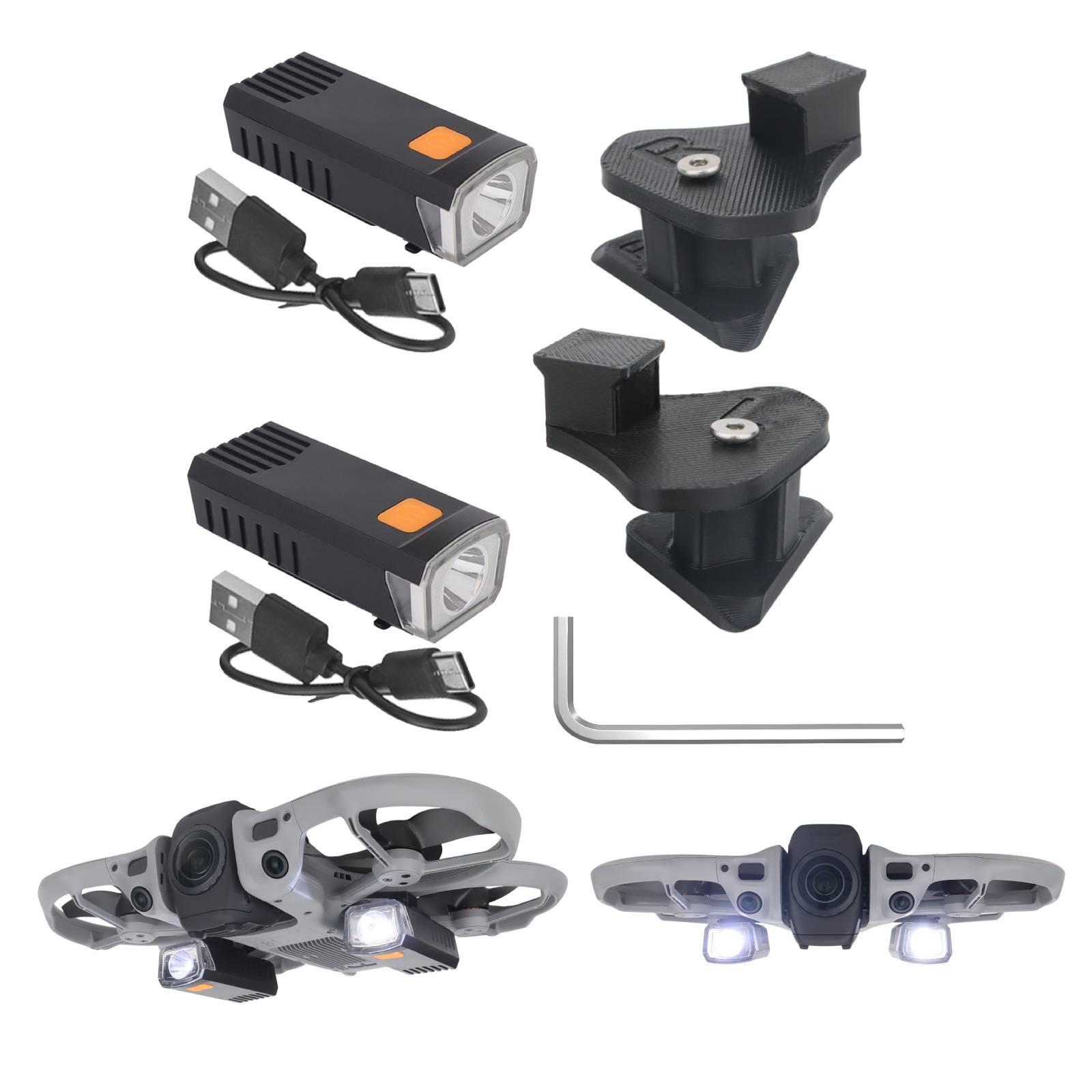Rechargable Searchlight for DJI Avata 360 Drone Night Flight Navigation Light