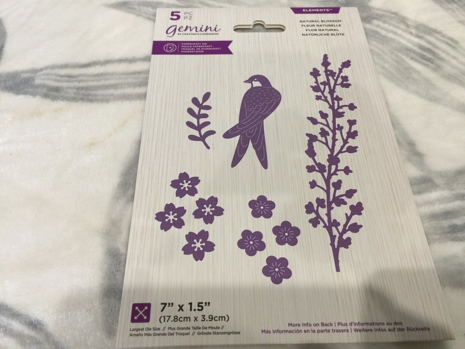 New Crafters Companion Gemini Natural Blossom Elements 5 pc Die Set Bird Flowers