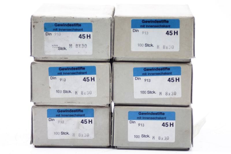 Threaded Pins With Internal Hexagon 6-Sided Thread Stand Bolts 45H 100 Pcs 8x30