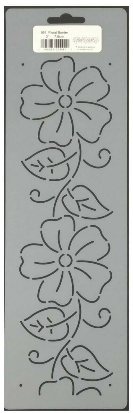Quilting Stencil Floral Border 3" Flower Quilt Pattern Continuous Line Templates