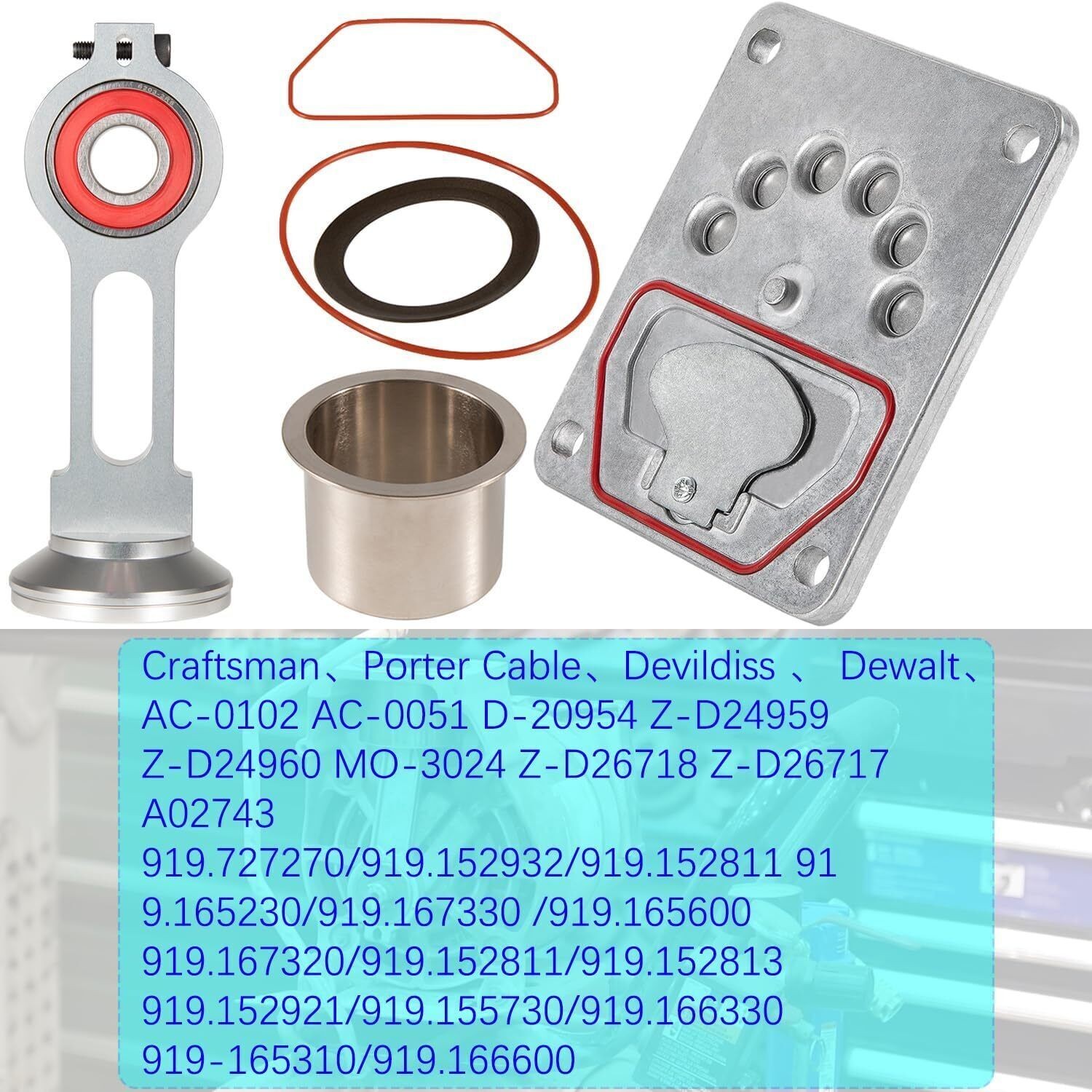 KK-4835 Connecting Rod Piston Valve Plate Kit For Craftsman,Porter Cable Black🌹