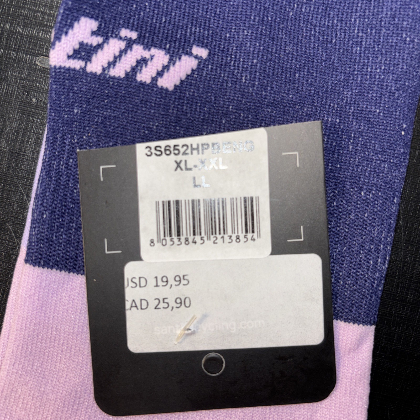 Santini Bangle Cycling Socks XL- XXL (44-47) Made In Italy NEW Blue PV Poliammid