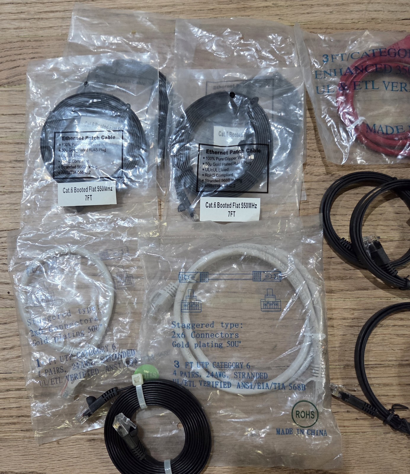 (16) Ethernet Patch Cables 6, 5e, 5