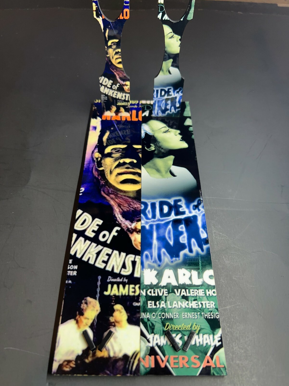 Bride of Frankenstein 2 Knife Set With Sublimated Stands