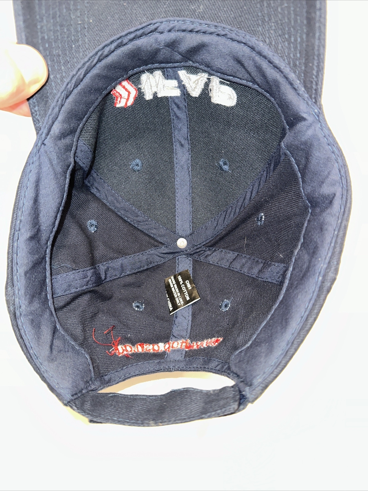 IFAP Navy Blue Hat Cap Red Silver Hook Loop Unbranded