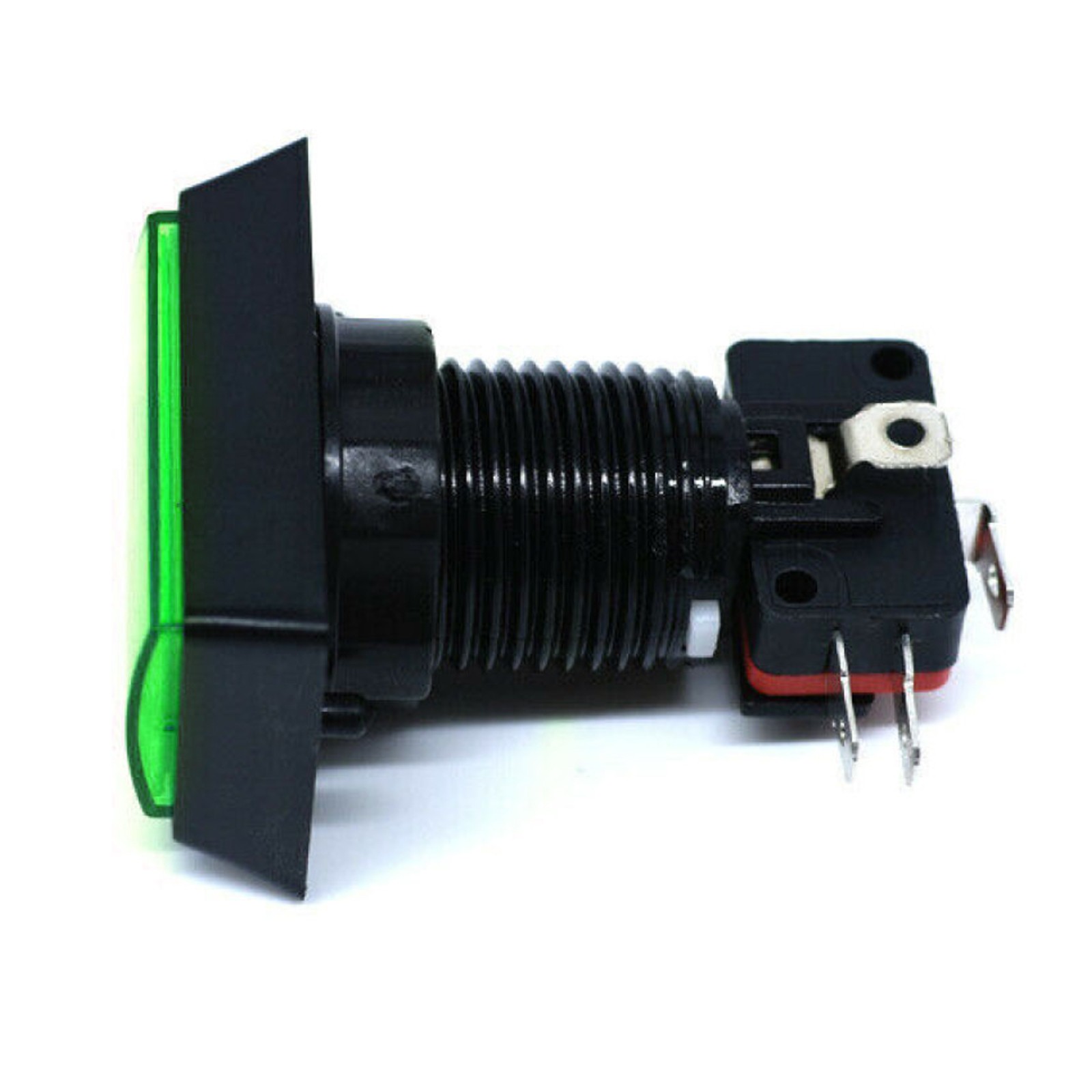 Green Arcade Square Rectangle Buttons LED Push Illumilated W/ Microswitch